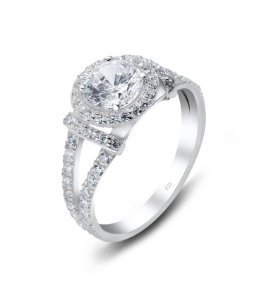 Luxurious Sterling Silver Ring Decorated With CZ NSR-2888